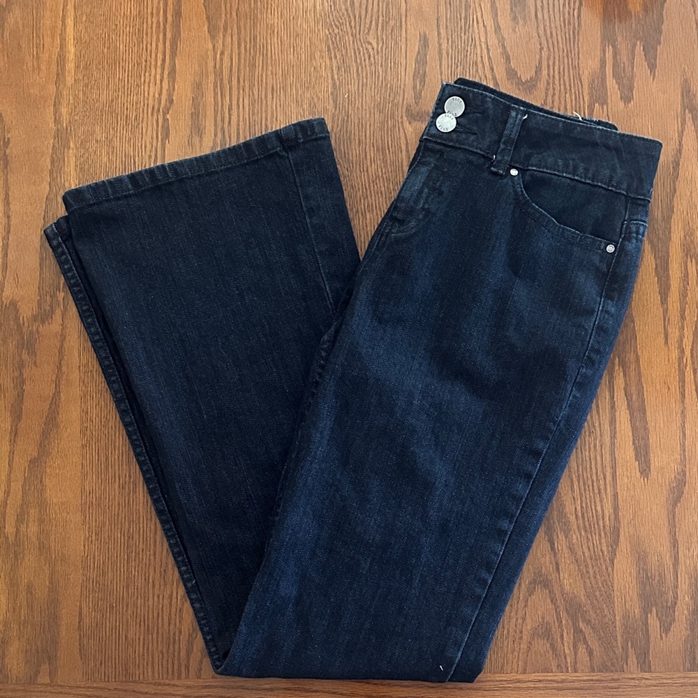 Elle Dark Blue Flare Leg Jeans, Size 6